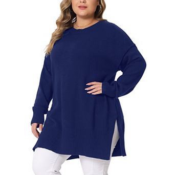 Plus Size Sweater for Women Oversized Crew Neck Long Sleeve Knit Pullover Sweater