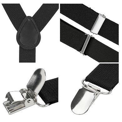 Women's Adjustable Metal Clamp Elastic Suspenders Braces One Size