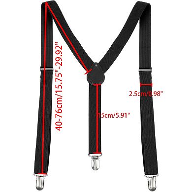 Women's Adjustable Metal Clamp Elastic Suspenders Braces One Size