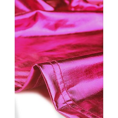 Women's Holographic Party Shimmering Shiny Lightweight Metallic Cropped Cardigan