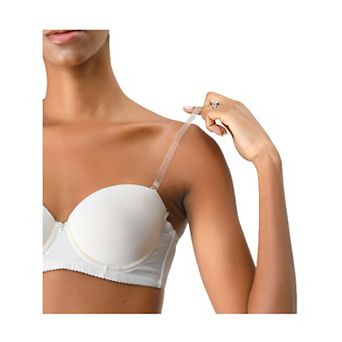 Women's Transparent Strapless Invisible Bra Shoulder Strap 5 Pairs Width 3/5"