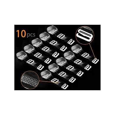 Women's Transparent Strapless Invisible Bra Shoulder Strap 5 Pairs Width 3/5"