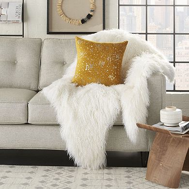 Mina Victory Luminecence Metallic Splash Gold Throw Pillow