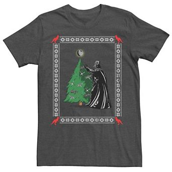 Men's Star Wars Darth Vader Christmas Tree Decorating Graphic Tee