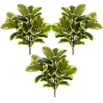 nearly natural 3 pc 23 in Real Touch Rubber Leaf Artificial Plant Set