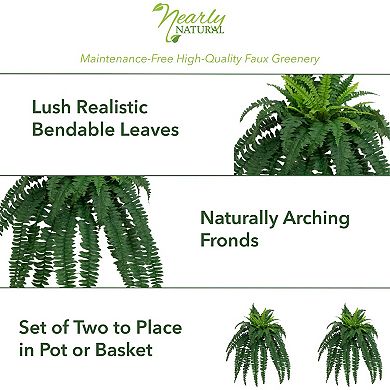 nearly natural 2-pc. 35-in. Boston Fern Artificial Plant Set