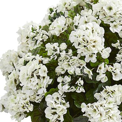 nearly natural UV Resistant Geranium Artificial Plant in Slate Planter