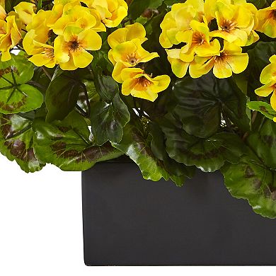 nearly natural UV Resistant Geranium Silk Plant in Rectangular Planter