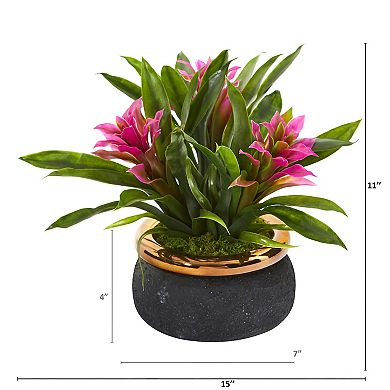 nearly natural 11-in. Bromeliad Artificial Plant