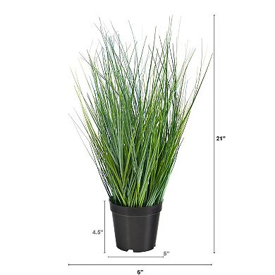nearly natural 21-in. Onion Grass Artificial Plant