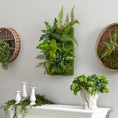nearly natural 24-in. Faux Foliage Wall Decor