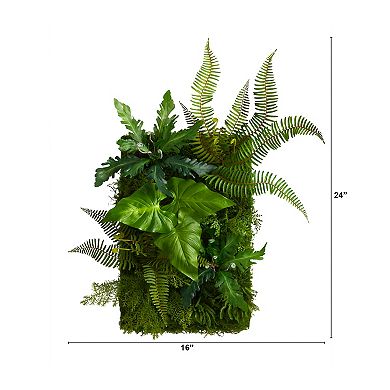 nearly natural 24-in. Faux Foliage Wall Decor
