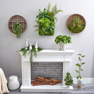 nearly natural 24-in. Faux Foliage Wall Decor