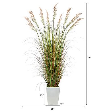 nearly natural 74-in. Grass Artificial Plant