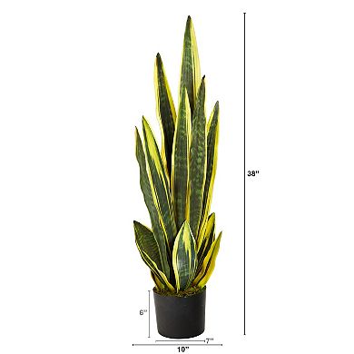 nearly natural 38-in. Variegated Sansevieria Artificial Plant