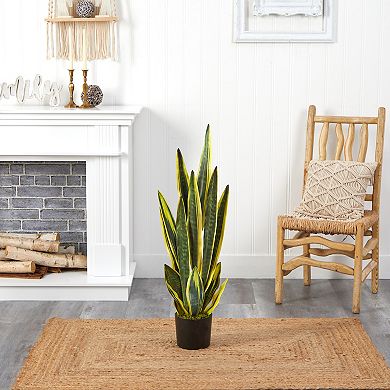 nearly natural 38-in. Variegated Sansevieria Artificial Plant