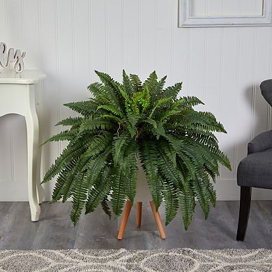 nearly natural 2.5-ft. Boston Fern Artificial Plant in Planter with Legs