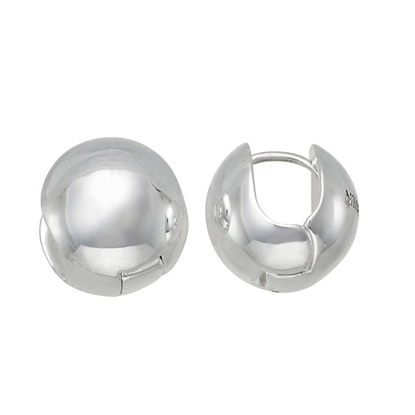 Nine West Silver Tone Sphere Huggie Earrings