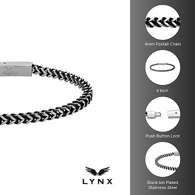 Men's LYNX Stainless Steel Foxtail Chain Bracelet