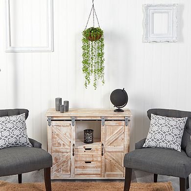 nearly natural 36-in. Artificial Eucalyptus Hanging Plant