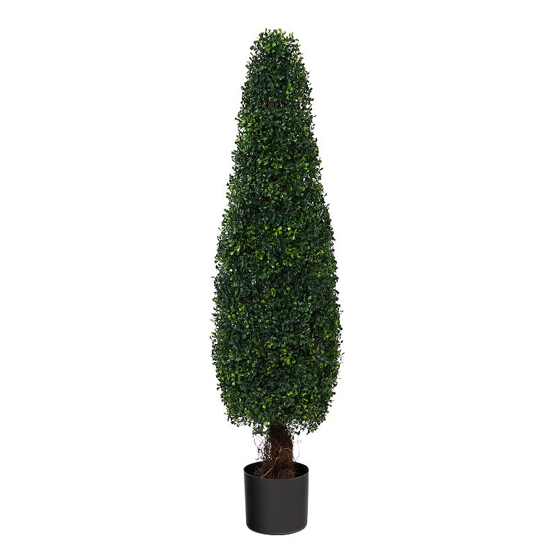 nearly natural 4-ft. UV Resistant Boxwood Topiary Artificial Tree, Green
