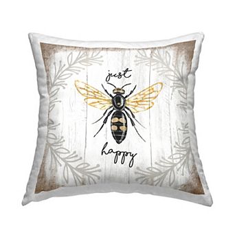 Stupell Home Decor Just Be Happy Decorative Throw Pillow