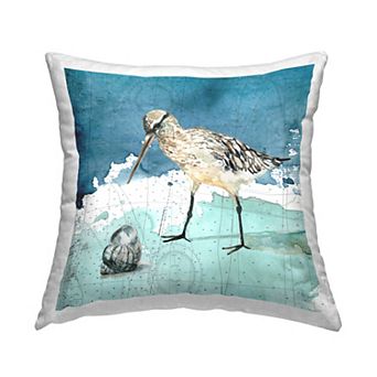 Stupell Home Decor Beach Bird Decorative Throw Pillow