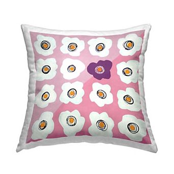 Stupell Home Decor White Flower Collage Decorative Throw Pillow