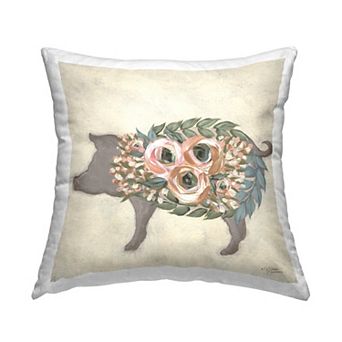 Stupell Home Decor Charming Farm Pig Decorative Throw Pillow