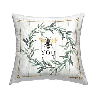 Stupell Home Decor Bee You Quote Decorative Throw Pillow
