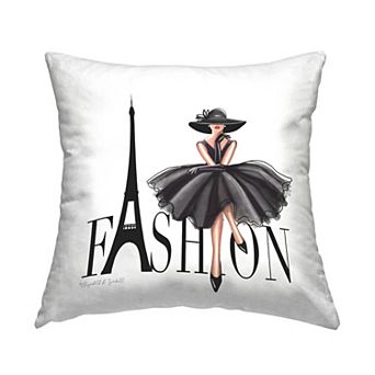 Stupell Home Decor Parisian Fashion Illustration Decorative Throw Pillow
