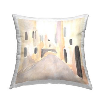 Stupell Home Decor Soft Tone Urban Alleyway Decorative Throw Pillow