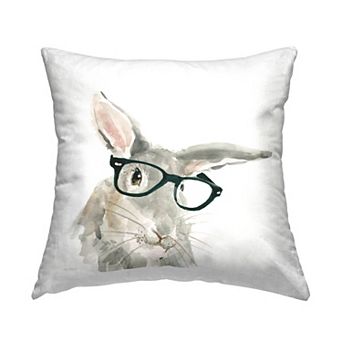 Stupell Home Decor Hipster Bunny Decorative Throw Pillow