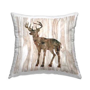 Stupell Home Decor Wilderness Buck Watercolor Decorative Throw Pillow