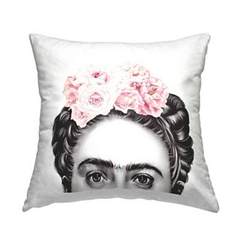 Stupell Home Decor Frida With Pink Roses Decorative Throw Pillow