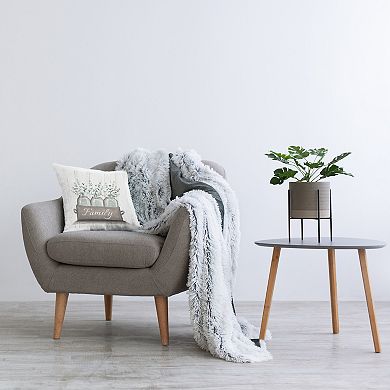 Stupell Home Decor Eucalyptus Foliage Jars with Family Sentiments Decorative Throw Pillow