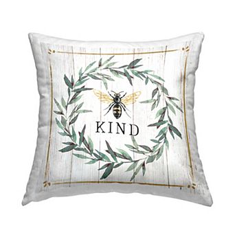 Stupell Home Decor Bee Kind Decorative Throw Pillow