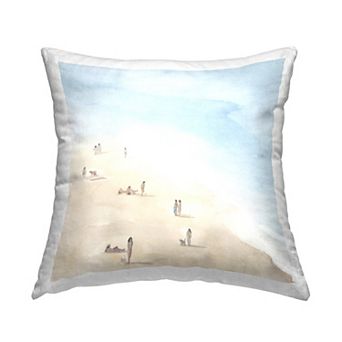 Stupell Home Decor People Lounging at Beach Decorative Throw Pillow