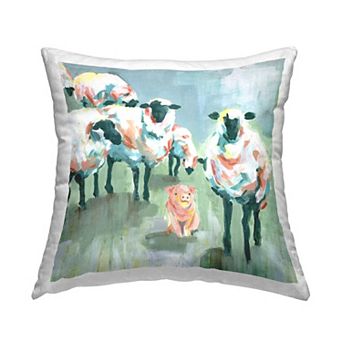 Stupell Home Decor Piglet in Flock of Sheep Decorative Throw Pillow