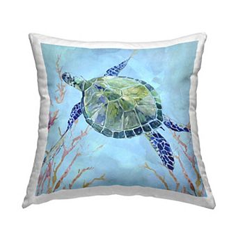 Stupell Home Decor Deep Sea Aquatic Tortoise Decorative Throw Pillow