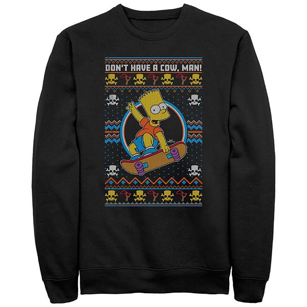 Men's The Simpsons Bart Ugly Sweater Graphic Fleece