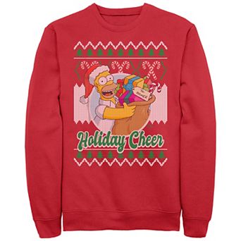Men's The Simpsons Homer Holiday Cheer Sweater Graphic Fleece