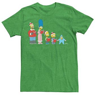 Men's The Simpsons Family Christmas Carolers Graphic Tee
