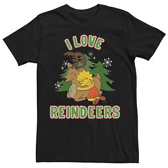 Men's The Simpsons Lisa I Love Reindeers Graphic Tee