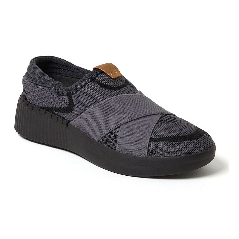 Original Comfort by Dearfoams Women's Livie X Strap Knit Trainer Shoes, Size: 10, Black Team