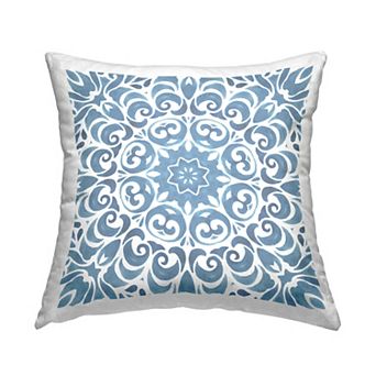 Stupell Home Decor Intricate Blue Floral Spiral Throw Pillow