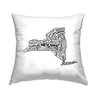 Stupell Home Decor New York State Typography Cities Throw Pillow