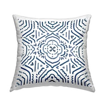 Stupell Home Decor Minimal Blue White Boho Throw Pillow