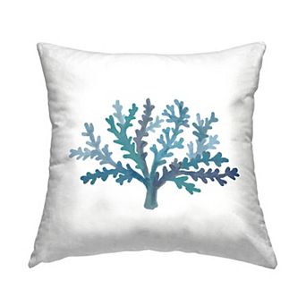 Stupell Home Decor Minimal Blue Coral Sea Life Throw Pillow