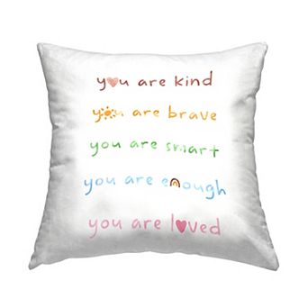 Stupell Home Decor You Are Loved Inspirational Rainbow List Throw Pillow